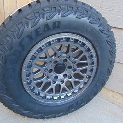 Satin Anthracite 18X9 TIS Rims 275 70 18 Goodyear MT Tires 6X135 +20MM  Offset 