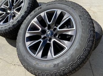 20" 2021 Chevy Tahoe Wheels Silverado Rims Goodyear Trailrunner AT Tires 275/60/20 6x5.5