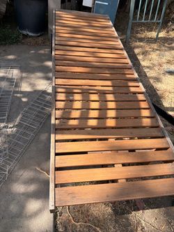Wooden Slatted Outdoor Lounge Chair