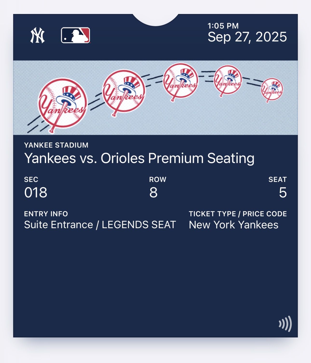 2 Yankees Tickets For Tomorrow (Legends Seats)