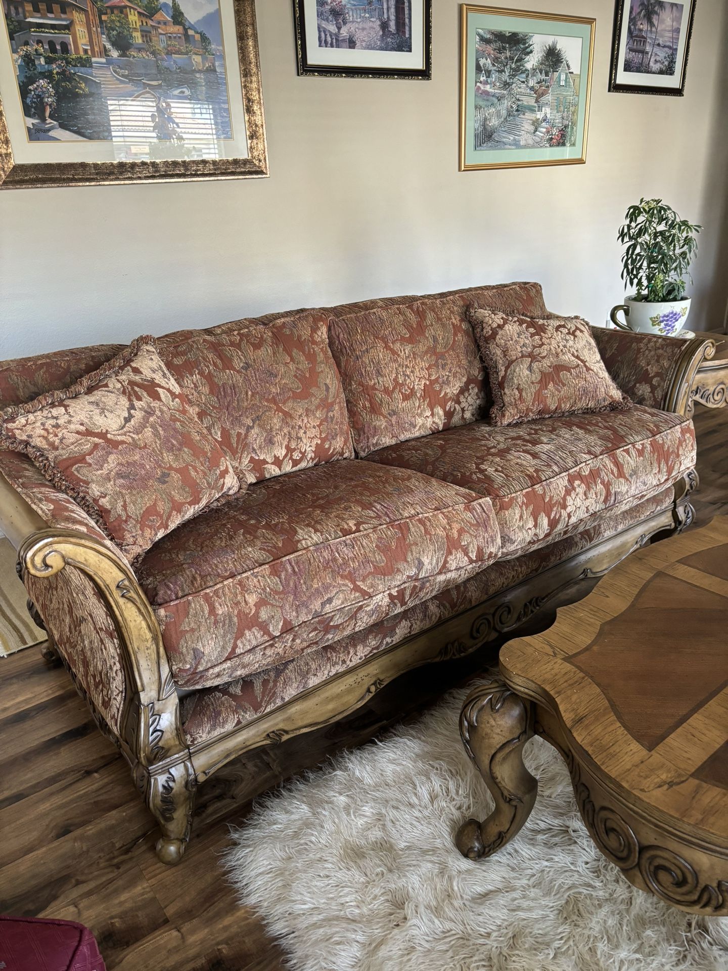 Solid Oak Custom Couch & Love Seat