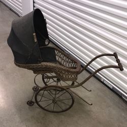 Antique Doll Buggy Pram Carriage Stroller!  Perfect For A Nursery Or Display!