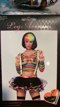 Leg avenue rainbow fishnet top