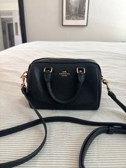 Coach black leather mini Rowan
