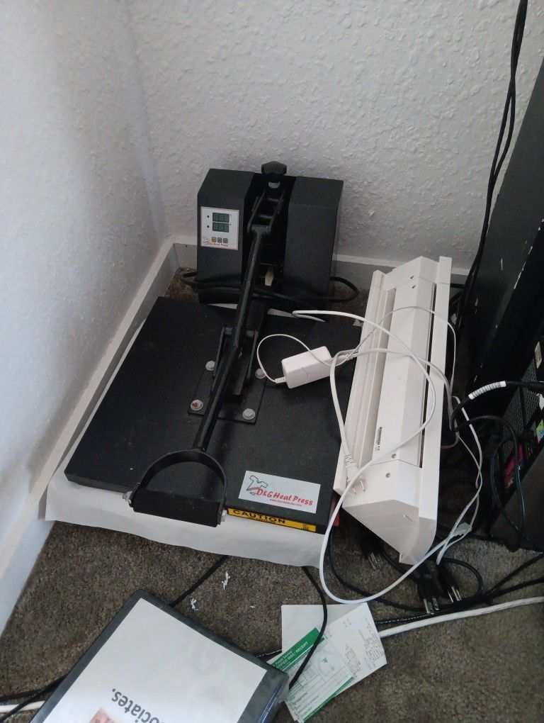 Shirt Heat Press with cameo Printer $300