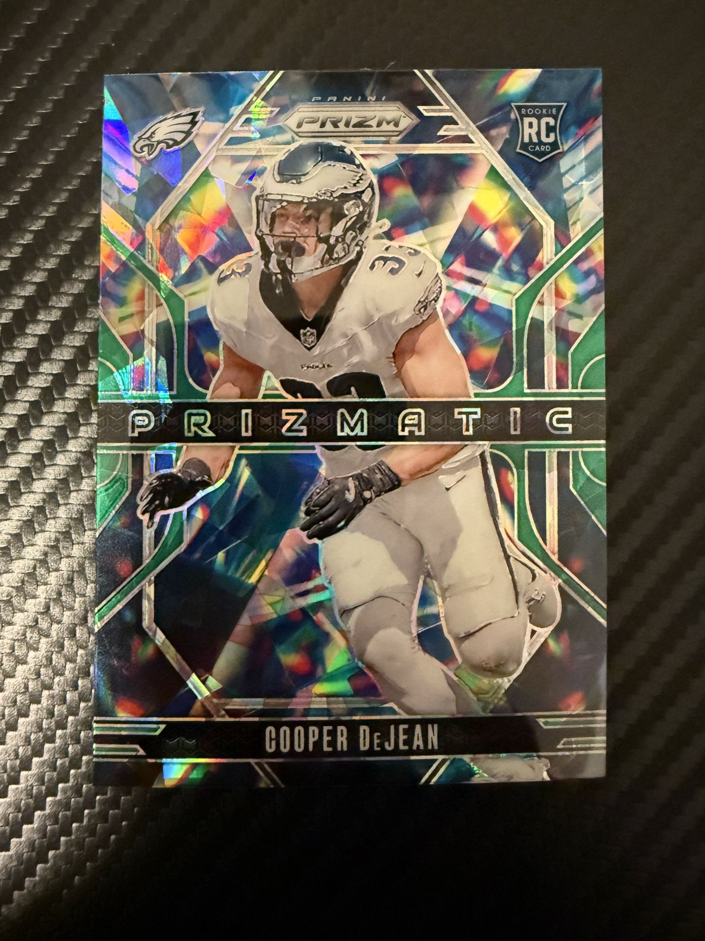 Cooper Dejean Prizmatic Green #6 Eagles Super Clean panini Prizm rookie