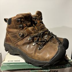 Keen Pyrenees Womens Sz 9 Shoe Brown Leather Hiking Lace Up Mid Boots Waterproof