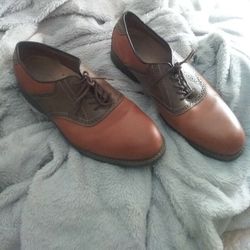 Bass Drew Mens Brown Green Two Tone Leather Size 12W