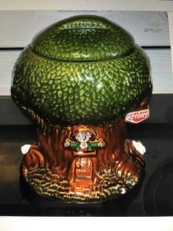 1980's Keebler Elf Tree Factory Ceramic Cookie Jar