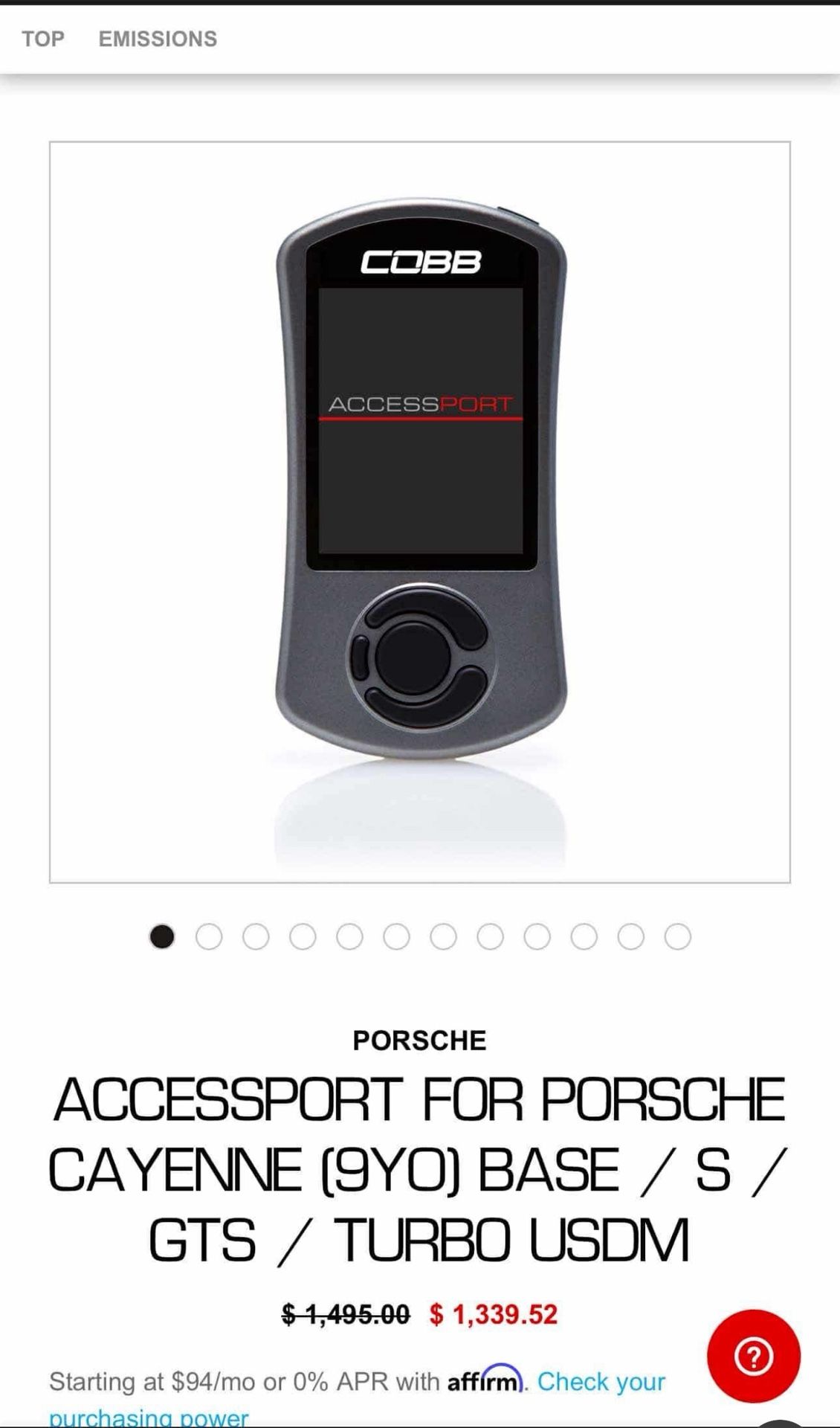 COBB ACCESSPORT FOR PORSCHE CAYENNE (9YO) BASE / S/ GTS / TURBO USDM