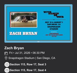Zack Bryan Friday July 30 Section 115