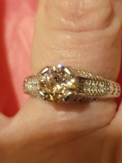 Beautiful Pink Sapphire Ring With Pink And White Topaz. Size 7.