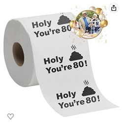80th Birthday Decorations For Men Women - Toilet Paper 80 Birthday Gifts Funny Joke Present - Novelty Great Hilarious Gag Laugh Toilet Paper