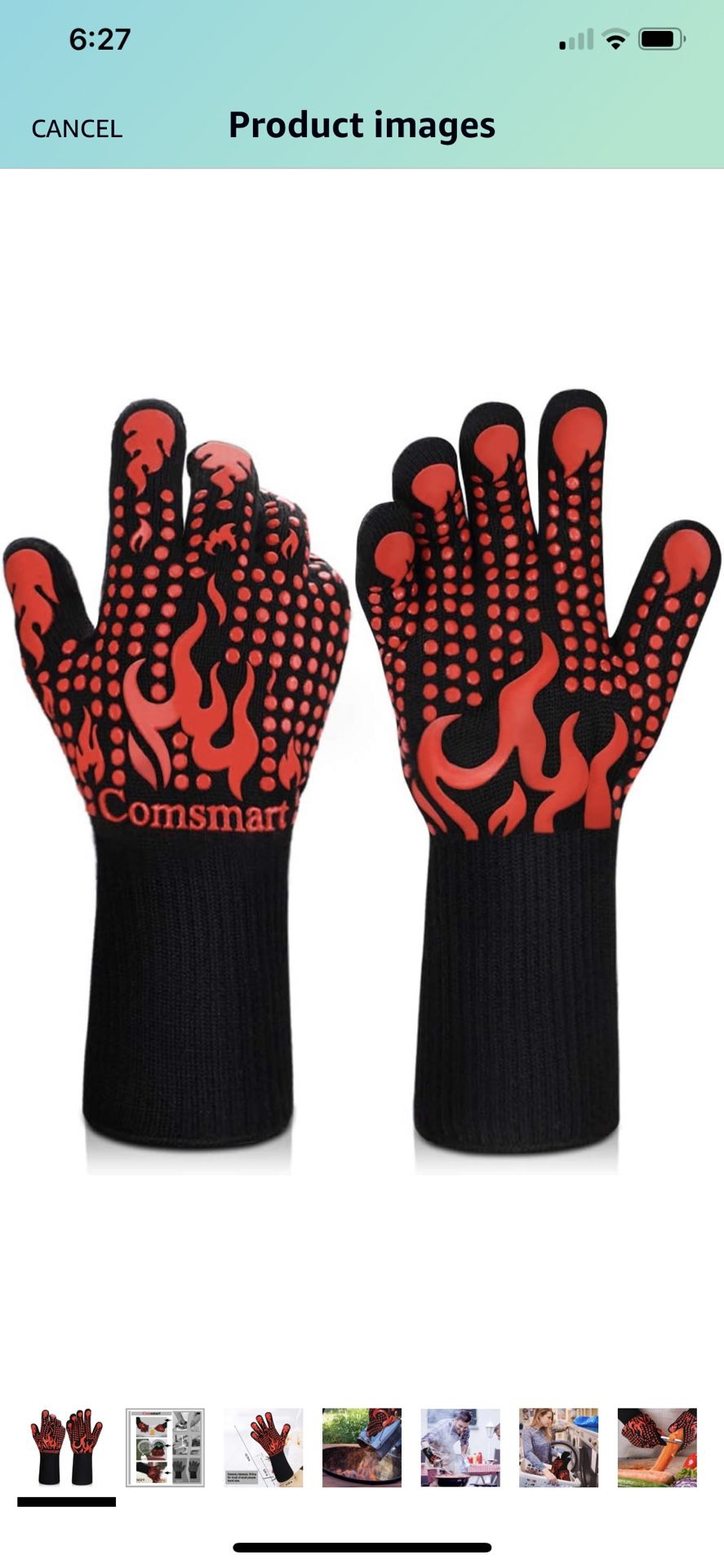 Heat Resistant Gloves,BBQ ,Grilling ,Oven, Frying, Waterproof, & more (Orange)