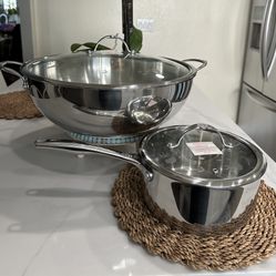 Caserola De 12-qt Y Olla De 3-qt De Princess House De Acero Inoxidable 