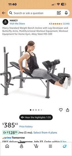 Weight bench with incline and leg developer