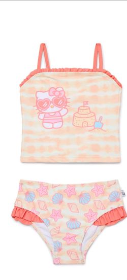 Toddler Girl Tankini Swimsuit Set, 2-Piece Hello Kitty