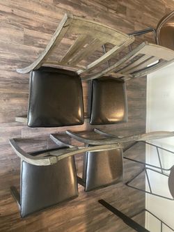 4 matching wood kitchen table chairs