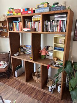 Wooden shelving unit