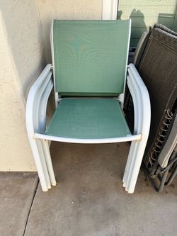 Set of 6 Outdoor Patio Chair with Mesh Sling Seat