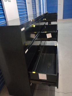 $150 each 8 available Black Metal Lateral Filing Cabinet 4-Drawer