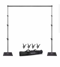 HYJ-INC heavy-duty photography backdrop stand with pipe and drape, adjustable photography backdrop support kit, 10ft x 10ft photo backdrop stand with