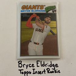 Bryce Eldridge San Francisco Giants 1st Baseman Topps Short Print Insert Rookie Card. 