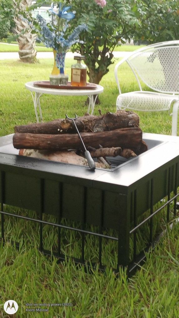 Brand New * Outdoor Metal Fireplace Table.