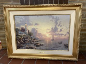 1990's Thomas Kinkade "Sea of Tranquility" Gallery Framed Canvas