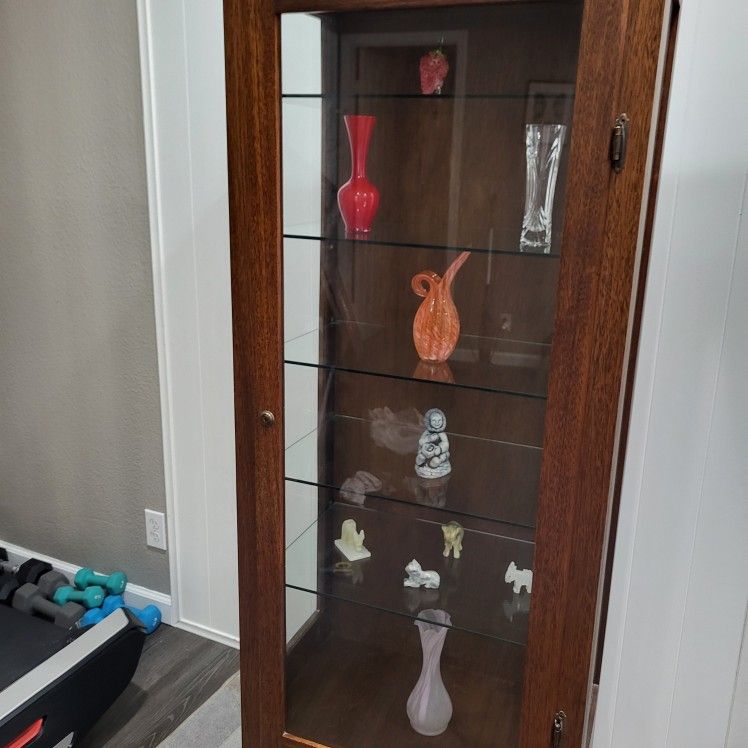 Antique Wood Curio Cabinet 