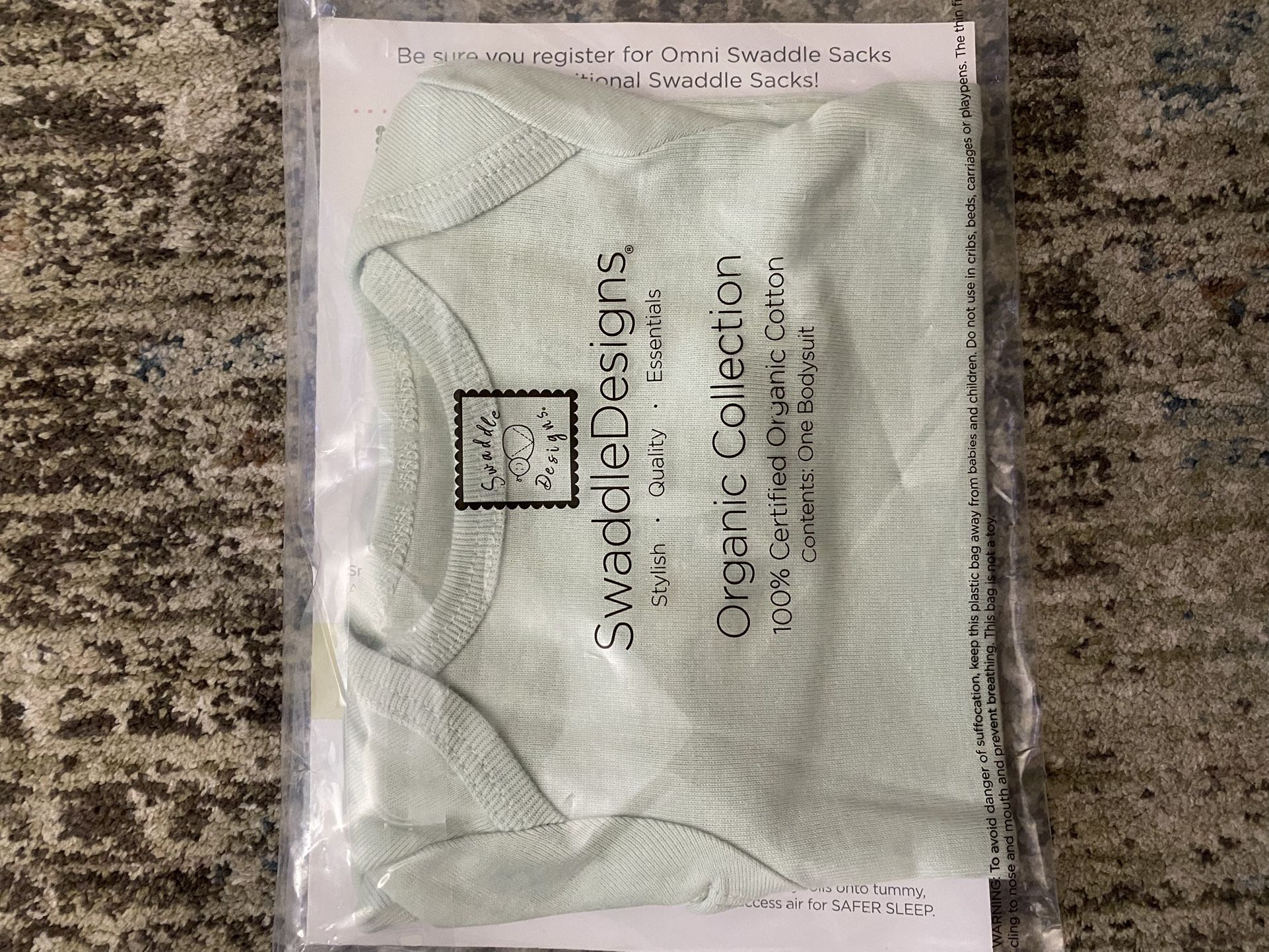 NEW Swaddle Designs 100% Organic Cotton Bodysuit — Newborn • Sage Green 🍃