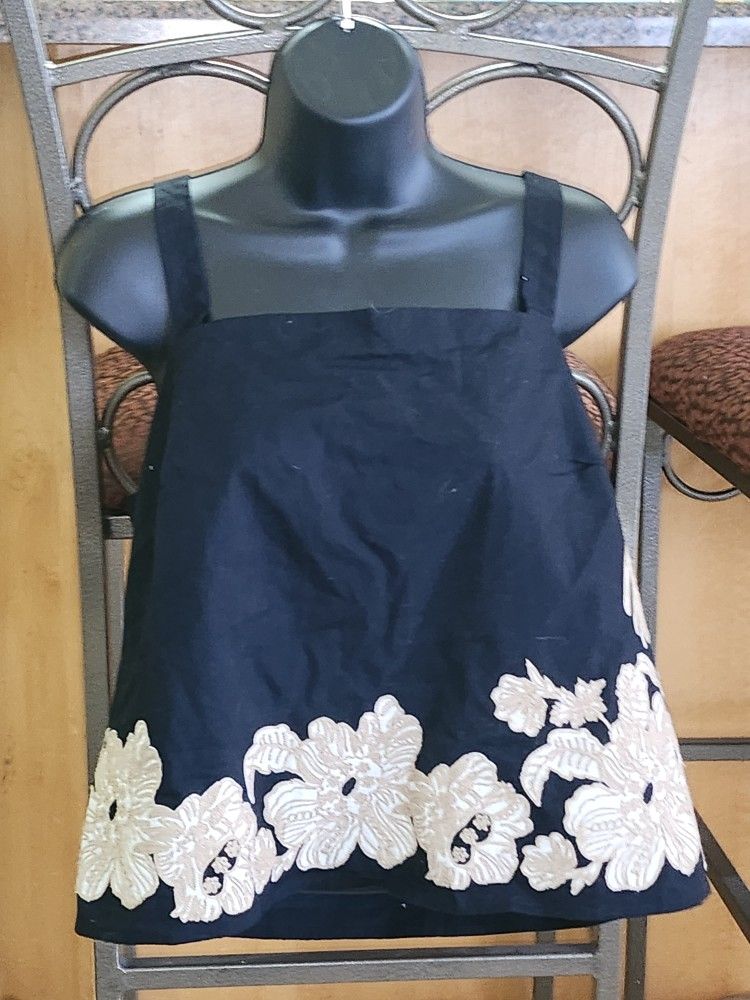 New. Banana Republic Large Black Tank Top With Gold Embellishments. New. Banana Republic Large Black Tank Top With Gold Embellishments.