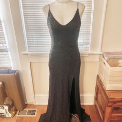 Black Sequin Prom Formal Dress