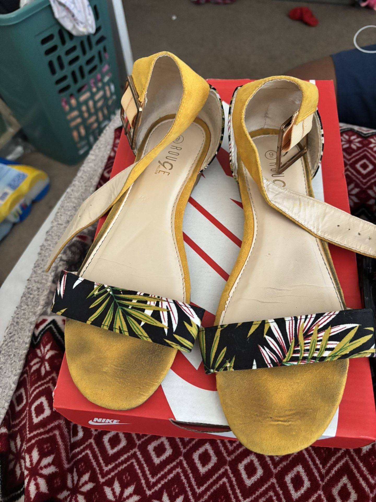 Yellow Sandals Size 9