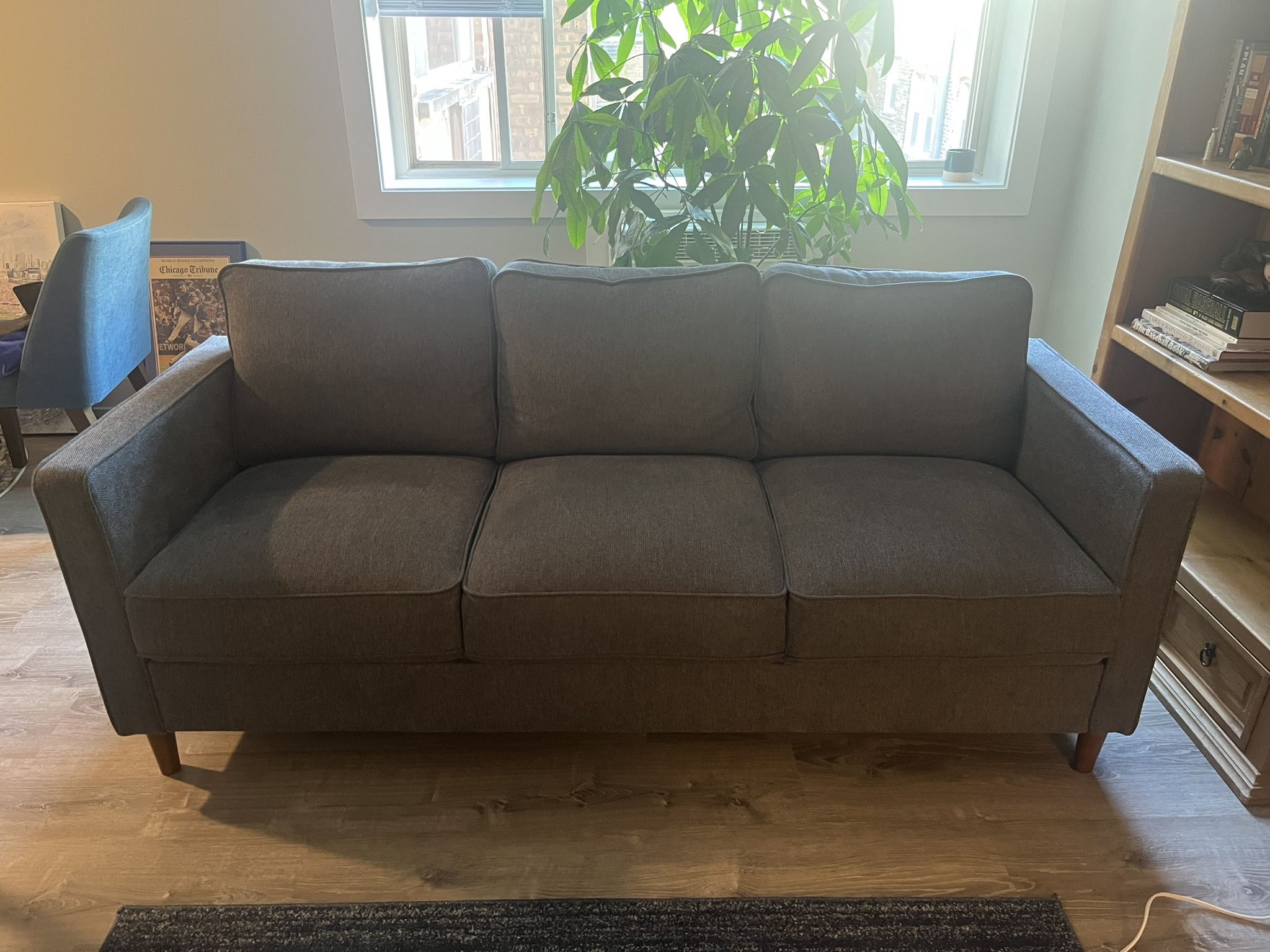 Blue, Square Arm Sofa