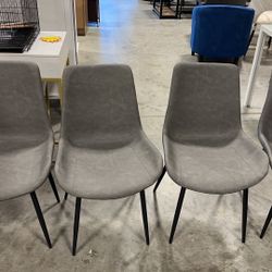 #013108 Dining Chairs Set of 4,Modern Kitchen & Dining Room Chairs,Upholstered Dining Accent Chairs in Faux Leather Cushion Seat and Sturdy Metal Legs