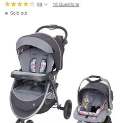  Stroller With Carseat And Base Set Girl