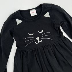 Hanna Andersson Black Kitty Cat Dress Toddler Girls Size 2T