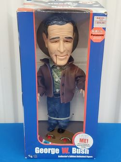 George W Bush Animated Figure 12" Gemmy Pop Culture Talking/Head Turning Doll