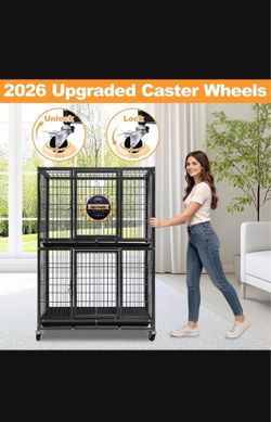 Double stacked dog pet cage kennel size 37” medium new in box