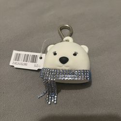 Bath and Body Works POLAR BEAR w Blue Bling Scarf Pocket *Bac  Holder 