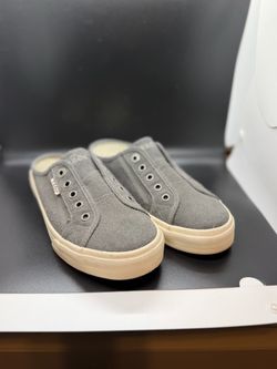 Gray Canvas Slip-On Mule Sneakers