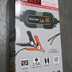 1.5 Amp Battery Charger, Battery Maintainer, Trickle Charger, 6V and 12V, Fully Automatic