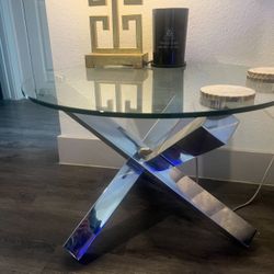 Glass Table Set (End Table & Living Room Table)
