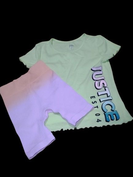 Justice top and Eyeshadow Ribbed short set