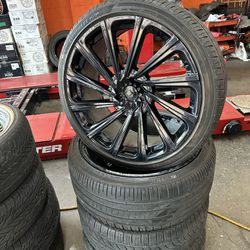 22s Gloss Black Wheels Tires 5x115-120 