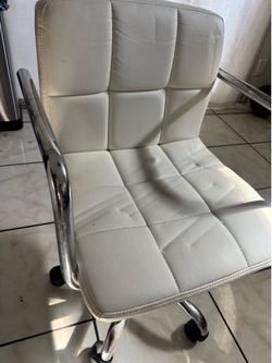 White leather office chair