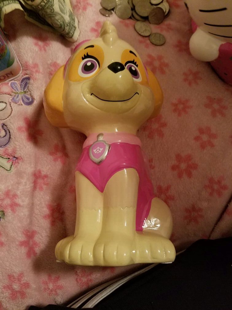 Paw patrol- Skye glass piggy bank