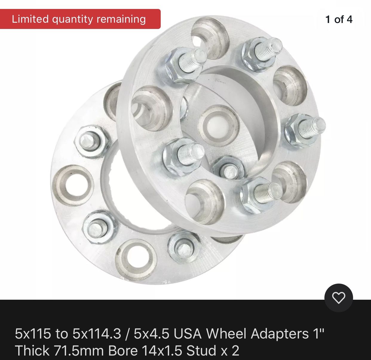 5x115 x 5x114.3 wheel adapters . Never used !