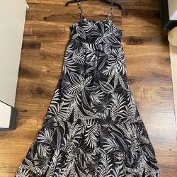 Brand new woman’s Banana Republic brand black and gray  palm print maxi dress up for sale 